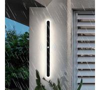 QYYZTQY Outdoor Light with Motion Sensor IP65 Waterproof Lamp 2700K/4500K/6500K Wall Long Strip Aluminium for Garden Doorway Hallway (Neutral Light,80cm)