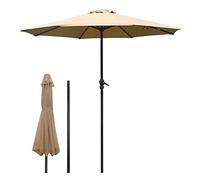 QYYZTQY Outdoor Market Umbrella / 10Ft Patio Umbrellas Sun Protection for Table and Chairs Garden Parasol with Crank Handle Yard Lawn Pool (Khaki 9FT(270CM))