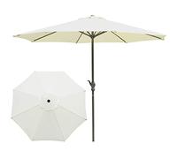 QYYZTQY Outdoor Parasol Market Table Umbrella with Crank Handle Iron Column 8 Sturdy Ribs Umbrellas for Balcony,Dining Tables,Gardens,Patios Lawn (Cream 300CM(10FT))