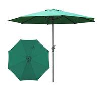 QYYZTQY Outdoor Parasol Market Table Umbrella with Crank Handle Iron Column 8 Sturdy Ribs Umbrellas for Balcony,Dining Tables,Gardens,Patios Lawn (Green 300CM(10FT))