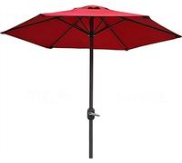 QYYZTQY Outdoor Parasols 6.5ft/2m Patio Parasol Premium Market Table Umbrella with Crank for Garden, Lawn, Deck, Backyard Pool,Without Bas (Wine Red ? 6.5ft/200cm)
