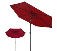 QYYZTQY Outdoor Sun Umbrella,Round Patio Umbrella Parasol with Tilt Function,Wine Red,Dark Green,Beige,Khaki,for Beach,Pool,Patio Gardens,Courtyards,Terraces,Sunshade Shelter (Wine Red 2.7M)