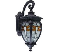 QYYZTQY Outdoor Vintage Wall Outdoor Wall Retro Wall Lamp Waterproof Wall Lighting Aluminum with Glass Lampshade for Porch, Garden, Garage, Front Door, Rust Red