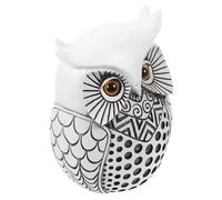 QYYZTQY Owl Ornament Owl Garden Sculpture Owl Statue Ornaments Wild Animal Figures Realistic Parrot Figure Realistic Owl Figure White Resin Office Small Owl Stem