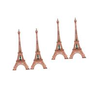 QYYZTQY Pack of 4 Tower Ornaments Eiffel Tower Statue Travel Souvenirs Gift Bar Eiffel Tower Decoration Metal Eiffel Tower Figure Metal Building Model LED Light Decor Desk Lamp