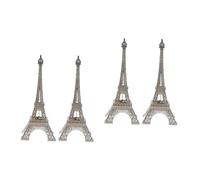 QYYZTQY Pack of 4 Tower Ornaments LED Light Tower Decoration LED Lamp Eiffel Tower Figure Retro Eiffel Tower Decorate Bedroom Eiffel Tower Decor Architectural Model Metal Building Model