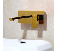 QYYZTQY Painting Wall Mounted Tap Bathroom Basin Sink Solid Brass Hot & Cold Mixer Matte Black Bathtub Faucet Gold Heavy Duty Star of Light