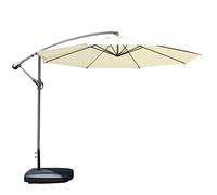 QYYZTQY Parasol 2M/2.2M/2.5M Stripe Beach Umbrella,Garden Umbrella Outdoor Sun Shade with 8 Ribs for Beach/Pool/Patio (Beige 2.7M)