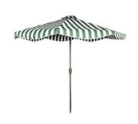 QYYZTQY Parasol,9ft/2.7m Fashion Stripes Garden Table Umbrella with Crank Handle Outdoors, For Patio/Beach/Pool Umbrellas, UV50+,Anti-Light Rain, 8ribs, Iron (Green and White S