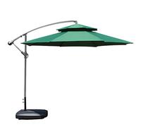 QYYZTQY Parasol,Offset Cantilever Hanging Umbrellas, 8.8 FT with Base, Outdoor Umbrella for Garden Backyard Beach (Green 2.7M)