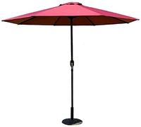 QYYZTQY Parasol Parasols Market Patio Outdoor Garden Lawn Table Sun Canopy Iron Pole Umbrella Protective 270cm*250cm, Without Base (Wine Red)