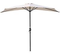 QYYZTQY Parasol,Sun Parasol Parasols 2.7m Garden Balcony Half Umbrella Semicircular with Crank, Sun Shade Semi Round Circular For Outdoor Patio Small Terrace
