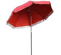 QYYZTQY Parasol Umbrella Tiltable Sunshade, Sun and Protection, for Outdoor Spaces Such As Terrace Beach Garden Market, Round 280cm (Black 2.4m)