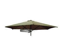 QYYZTQY Parasols 2.5m Balcony Patio Furniture Centre Square Wall Mounted Cantilever Tilting Sun Shade with Metal Pole Premium Garden Parasol Umbrella, Khaki