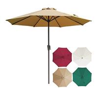 QYYZTQY Parasols Patio Umbrella 10Ft Outdoor Garden Parasol Pool with Crank Sun Protection Ventilation,Outdoor Table Market 8 Sturdy Ribs Patio,Lawn Without B (Khaki 10ft(300CM))