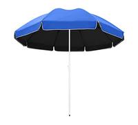 QYYZTQY Patio Parasol Outdoor Umbrella,Double-Layer Silver Plastic Umbrella Cloth,4 Height Adjustments,3 Layer Bones,Patio Market Table for Garden,Lawn,Deck,BackyardPool (Blue 2.4M)