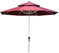 QYYZTQY Patio Umbrella Outdoor Patio Parasol Family Porch Deck Backyard Beach Camping,Round Double Top Garden Patio Umbrella