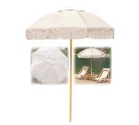QYYZTQY Patio Umbrellas with Fringe,Outdoor Tilt Beach Umbrella,Holiday Umbrellas,Vintage Garden Parasol,UPF 50+ Canopy,8 High Wind Proof Fiberglass Ribs