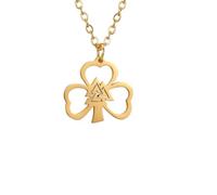 QYYZTQY Patricks Day Necklaces, 925 Sterling Silver Shamrock Lucky Necklace Three Leaf Heart Trinity Knot Irish Patrick Symbol Charm Religious Amulet - Green Beads Patricks Day,