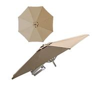 QYYZTQY PCS Outdoor Umbrellas,Garden Patio Umbrella Parasol,Premium,with 8 Sturdy Ribs,Rain Windproof Umbrella,for Balcony,Dining Tables,Decking,Outdoor (Beige 250cm)