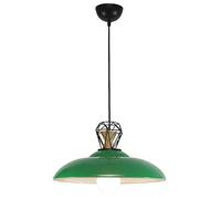 QYYZTQY Pendant Ceiling Light Industrial Metal Pendant Light Vintage Hanging Lamp Lampshade14.9in Diameter Living Room Pendant Lamp E27 Base for Bedroom Loft Kitchen Coffee Shop(Green,Single HEA