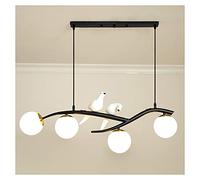 QYYZTQY Pendant Light, Chandeliers LED Post- Black Chandelier Guest Room 4 Heads Lights for Kitchens Wall Lamp