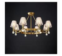 QYYZTQY Pendant Light Copper Gold Compatible with Living Dining Room Bedside Lamp Villa Study Hanging Lights Big Chandelier