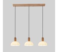 QYYZTQY Pendant Light Over Kitchen Island, 78.7 In Adjustable Hanging Wire Wood Glass Hanging Light Fixture, Retro Industrial Indoor Pendant Lighting For Dining Room Living Room Bedroom Hallw