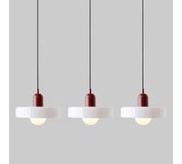QYYZTQY Pendant Lights Set of 3 Kitchen Island Pendant Light Round Glass Hanging Lamp Nordic Drop Ceiling Lighting Fixture Dining Table Cafe Bar Suspension Lamps E27 Chandelier
