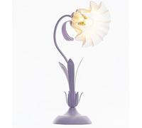 QYYZTQY Pink Floral Table Lamp Nordic Green Flower Table Lamp Farmhouse Cottage Bedside Nightstand Lamp White Vintage Retro Rustic End Lamp for Living Room Bedroom Home Office Decorative
