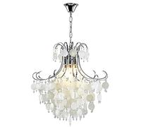 QYYZTQY Plating Ceiling Lamp Chrome - Light Decoration Creativity Chandelier Warm Romantic Master Bedroom Shell Pendant Lights Dinning Room Hanging Lights,Chandelier