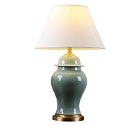 QYYZTQY Porcelain Table Lamp with Barrel Shape Lamp Shade Creative Ice Crack Bedroom Bedside Lamp Large Oriental Ceramic Table Lamp Vase Bedroom Desk Lamp Office Night Lamp