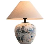 QYYZTQY Pottery Barn Ceramic Table Lamps Mid Century Table Lamp Stained Industrial Bedside End Lamp Farmhouse Vintage Nightstand Lamp for Bedroom Desk Living Room Home Office