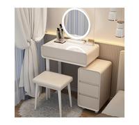 QYYZTQY Princess Gift Luxurious Makeup Vanity Desk Mirror and Stool Corner Dressing Table Set with 7 Drawers for Bedroom