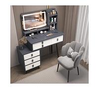 QYYZTQY Princess Gift Luxurious Makeup Vanity Desk Mirror and Stool Corner Dressing Table Set with 7 Drawers for Bedroom