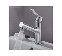 QYYZTQY Pull-out Single Handle Basin Mixer Tap of Hot and Cold Water, Brass Lavatory Aerator Bathroom Sink Faucet,Sink Faucet