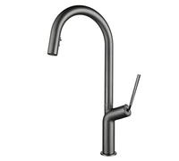 QYYZTQY Pull-out ° Swivel Sink Faucet with Double Function Concealed Pull Down Spray Head Brass Single Handle Hot and Cold Kitchen Mixer Tap,Black