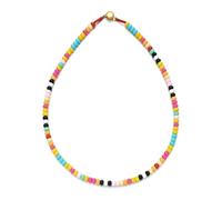 QYYZTQY Rainbow Necklace For Women and Men, Boho Bohemian Choker Handmade Rainbow Beads Necklace Candy Color Bead Satellite Necklace, Rainbow Bridge Necklace