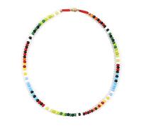 QYYZTQY Rainbow Necklace For Women and Men, Boho Bohemian Choker Handmade Rainbow Beads Necklace Candy Color Bead Satellite Necklace, Rainbow Bridge Necklace