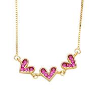 QYYZTQY Rainbow Necklace For Women, Romantic Small Pink Heart Necklace Crystal Necklace Rainbow Jewelry, Rainbow Heart Necklace, Rainbow Bridge Necklace