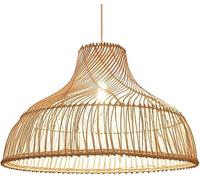 QYYZTQY Rattan Basket Pendant Lights Hollow Lamp Shade 1-Pack Cage Woven Hanging Lamps Japanese Style Art Dining Room Ceiling Chandelier