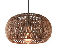 QYYZTQY Rattan Pendant Light Boho Hanging Lamp Handwoven Farmhouse Lighting Fixture Vintage Brown Chandelier Ceiling Lights for Bedroom Loft Living Room Cafe Dining Table Lamps