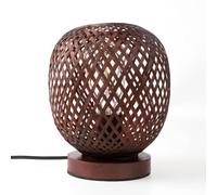 QYYZTQY Rattan Table Lamp Bedside Light Boho Wicker Nightstand Lamp, Desk Lights End Table Lighting Fixture Column Table Lamps for Bedroom Living Room Restaurant Decor