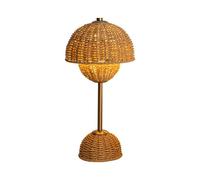 QYYZTQY Rattan Table Lamp Nordic LED Bedside Lamp Boho Night Stand Light, Vintage Woven End Table Lamps 5W LED Desktop Nightstand Lights for Bedroom Living Room Desk