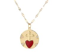 QYYZTQY Red Heart Necklace For Women, Red Heart Love Pendant Necklace Long Chains Collar Lovers Gift Boho - Red Heart Pendant Necklace, Heart Necklace, Heart Glass Pendant