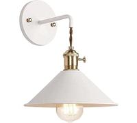 QYYZTQY Retro Industrial Metal, Adjustable Wall with Switch, Bedside Reading Light, Bathroom Vanity Lamp, Art Lighting Fixture for Hallway Kitchen Bedroom Living Room Color : WH