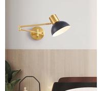 QYYZTQY Retro Light Indoor Vintage Industrial Lamp with Folding Swing Arm Rotation °+180° Wall Iron for Living Room Bedroom Office (A)