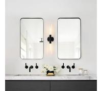 QYYZTQY Retro Mirror Industrial Glass Lampshade Iron Bathroom Decoration Wall Light Not Included for Hallway Kitchen Living Room Pack,Black + Gold