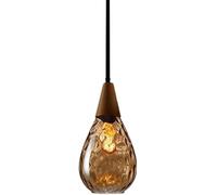 QYYZTQY Retro Style Screw Single-Headed Hanging Lamp, Water-Dripping Glass Metal Fixtures, Dining Living Room Bedroom Pendant Light, Chandelier