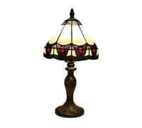 QYYZTQY Retro Table Lamp E27 Stained Glass Lampshade Mediterranean Style Baroque Table Light Bedroom Bedside Nightstand Lighting Warm as Ever